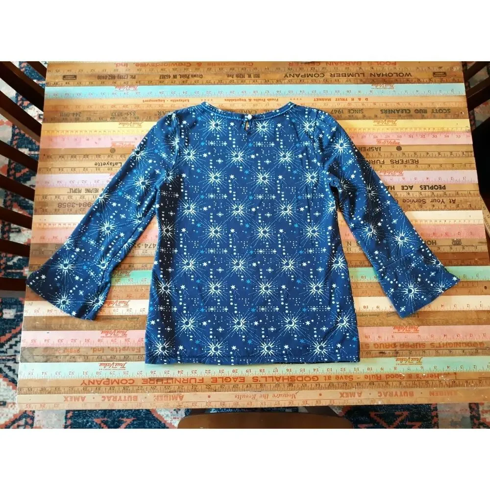 GARNET HILL Green Kids 14 16 Long Sleeve XL Youth Sun Moon 100% ORGANIC Cotton